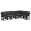 vidaXL Set vanjskih sofa Crna Poliester