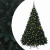 vidaXL Umjetno božićno drvce tamnozeleno s kuglicama 240 cm
