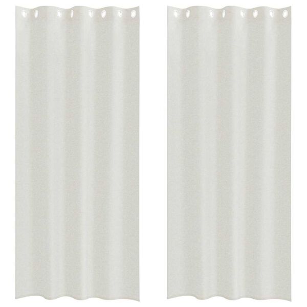 vidaXL Voile zavjesa sa zavjesama 2 pcs Krema 245 x 140 cm Poliester