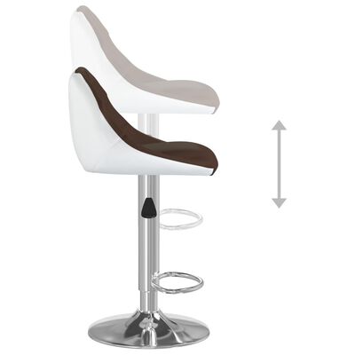 vidaXL Barski stolci od umjetne kože 2 kom smeđe-bijeli