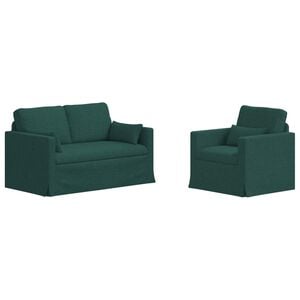 vidaXL Sofa 2 pcs Tamnozelena 139 x 78 x 80 cm tkanina