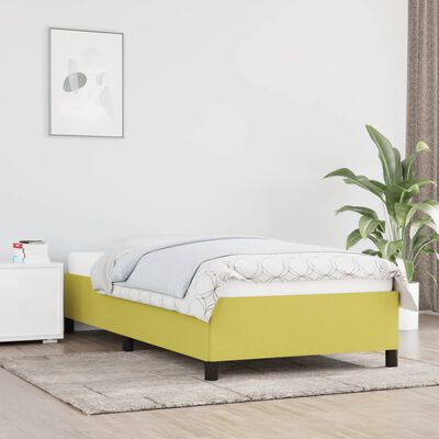 vidaXL Okvir za krevet zeleni 90x200 cm od tkanine