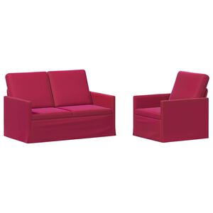 vidaXL Set sofe 2 pcs Vinska crvena Bar&scaron;un
