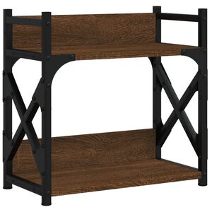 vidaXL Stalak za pisač s 2 razine smeđa boja hrasta 40x20x40 cm drveni