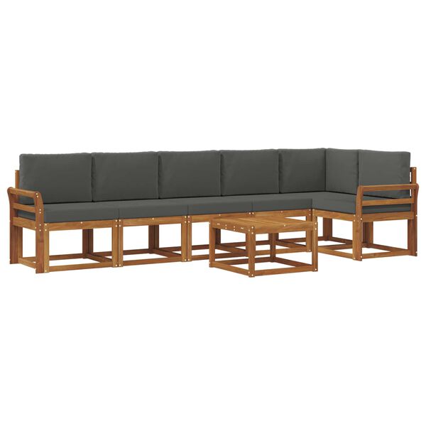 vidaXL Set vanjskih sofa s jastukom 7 pcs Prirodna i antracit