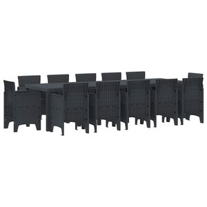 vidaXL Vrtni set za objed 13 kom. Antracit Plastika