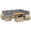 vidaXL 8-dijelni set vrtnih sofa od poliratana s jastucima bež