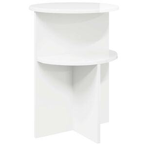 vidaXL Bocni stol s pohranom Bijela visokog sjaja &Oslash; 39,5 x 55 cm