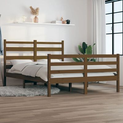 vidaXL Okvir za krevet od masivne borovine 140 x 200cm smeđa boja meda