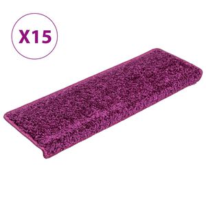 vidaXL Prostirke za stepenice 15 kom 65x21x4 cm ljubičaste pravokutne rubove