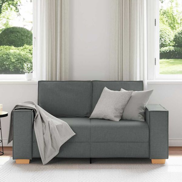 vidaXL Dvosjed Sofa Tamno siva 120 cm Tkanina