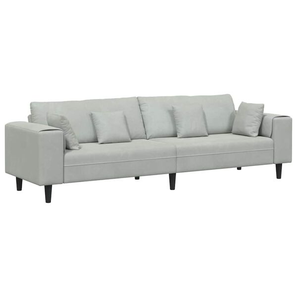 vidaXL Sofa s jastukom Svijetlo siva 250 x 77 x 76 cm Bar&scaron;un