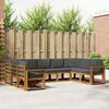vidaXL Set vanjskih sofa s jastukom 9 pcs Prirodna i antracit