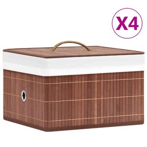 vidaXL Kutije za pohranu od bambusa 4 kom smeđe