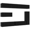 vidaXL Set TV komoda Zidne 7 pcs Crni hrast Konstruirano drvo