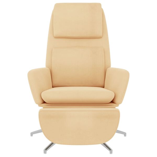 vidaXL Stolica za opu&scaron;tanje s osloncem za noge od mikrovlakana krem