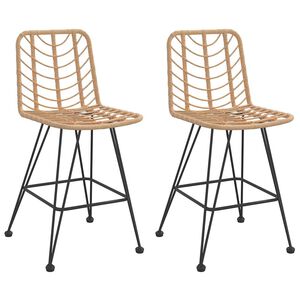 vidaXL Barski stolci 2 kom 45 x 56 x 103,5 cm od PE ratana i čelika