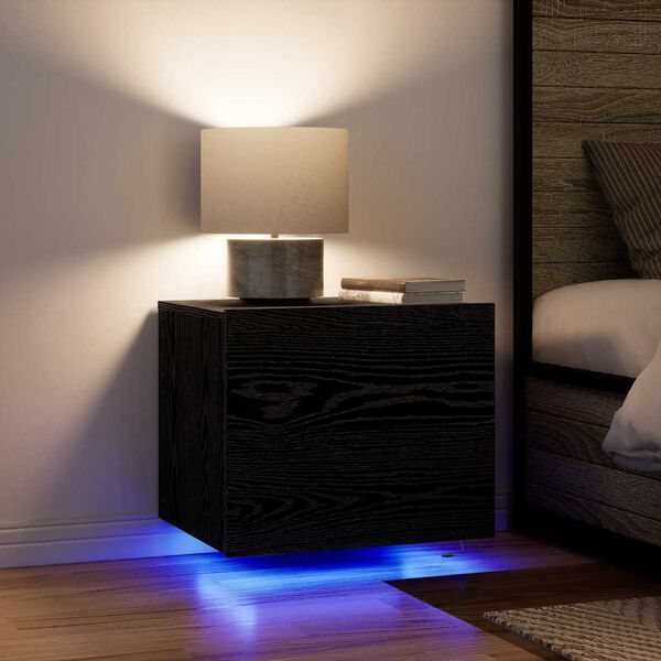 vidaXL Noćni ormar Crni hrast 50 x 39 x 41 cm Konstruirano drvo