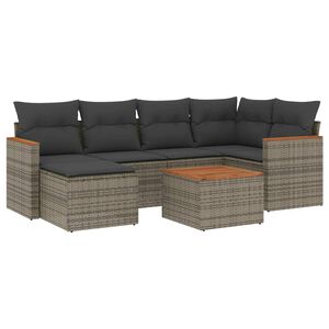 vidaXL 7-dijelni set vrtnih sofa sivi od poliratana