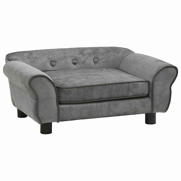 vidaXL Sofa za pse tamnosiva 72 x 45 x 30 cm plišana