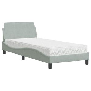 vidaXL Krevet s madracem Dover svjetlosivi 80 x 200 cm bar&scaron;unasti