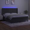 vidaXL Krevet box spring s madracem LED tamnosivi 180x200 cm bar&scaron;un