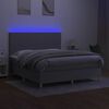 vidaXL Krevet box spring s madracem LED svjetlosivi 180x200 cm tkanina