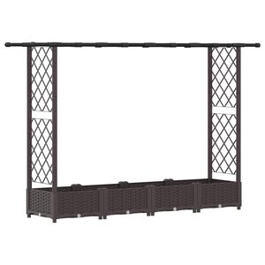 vidaXL Povi&scaron;eni krevet s mrežom i krovom Smeđa 203 x 40 x 121 cm PP