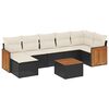 vidaXL 8-dijelni set vrtnih sofa od poliratana s jastucima crni