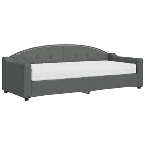 vidaXL Dnevni krevet s madracem tamnosivi 80 x 200 cm od tkanine