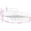 vidaXL Metalni okvir kreveta uzglavlje i podnožje crni 150x200 cm