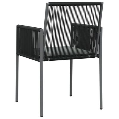 vidaXL Vrtne stolice s jastucima 6 kom crne 54x60,5x83,5 cm poliratan