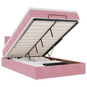 vidaXL Otomanski krevet s madraca ružičasti 120 x 190 cm bar&scaron;unasti