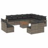 vidaXL 13-dijelni set vrtnih sofa od poliratana s jastucima sivi