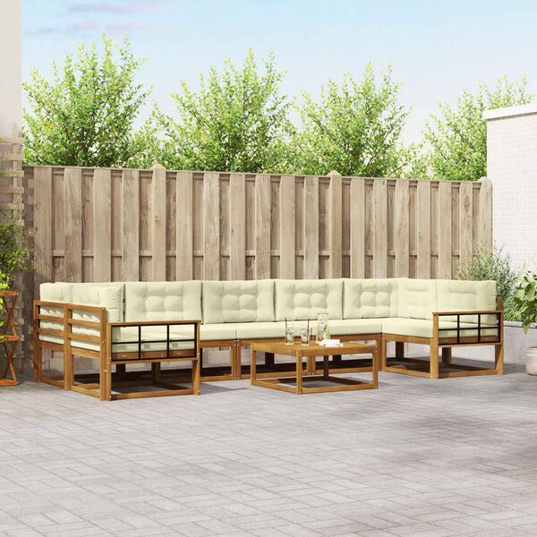 vidaXL Set vanjskih sofa s jastukom 8 pcs Prirodna i krem