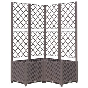 vidaXL Vrtna sadilica s re&scaron;etkom smeđa 80 x 80 x 136 cm PP