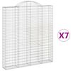 vidaXL Lučne gabionske ko&scaron;are 7 kom 200x30x220/240cm pocinčano željezo
