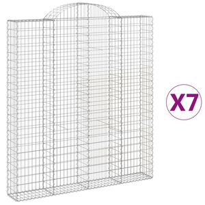 vidaXL Lučne gabionske ko&scaron;are 7 kom 200x30x220/240cm pocinčano željezo