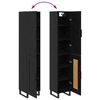 vidaXL Highboard Crni hrast 34,5 x 34 x 180 cm Konstruirano drvo