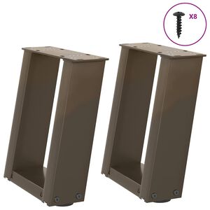 vidaXL Noge za klub stolić U-oblik 2 kom Prirodni čelik 30 x (30-31) cm Čelik