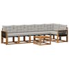 vidaXL Set vanjskih sofa s jastukom 7 pcs Prirodna i svjetlosiva