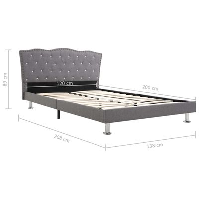 vidaXL Okvir za krevet od tkanine svjetlosivi 120 x 200 cm