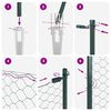 vidaXL Stup za ogradu Zelena 10 x 1,5 m (13 mm mreža) Čelik i PVC