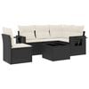 vidaXL 6-dijelni set vrtnih sofa s jastucima crni od poliratana