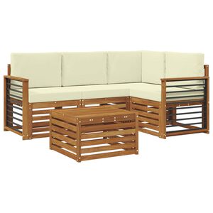 vidaXL Set vanjskih sofa s jastukom 5 pcs Prirodna i krem