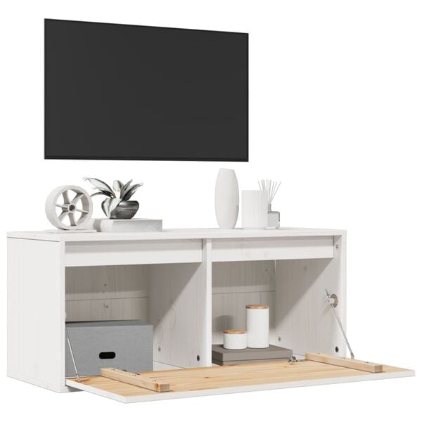 vidaXL Zidni ormarić bijeli 80 x 30 x 35 cm od masivne borovine