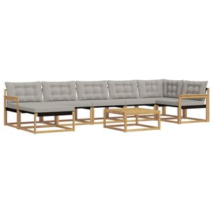 vidaXL Set vanjskih sofa 8 kom. Bijela i svjetlosiva