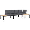 vidaXL 3-dijelni set vrtnih sofa s jastucima crni aluminijski