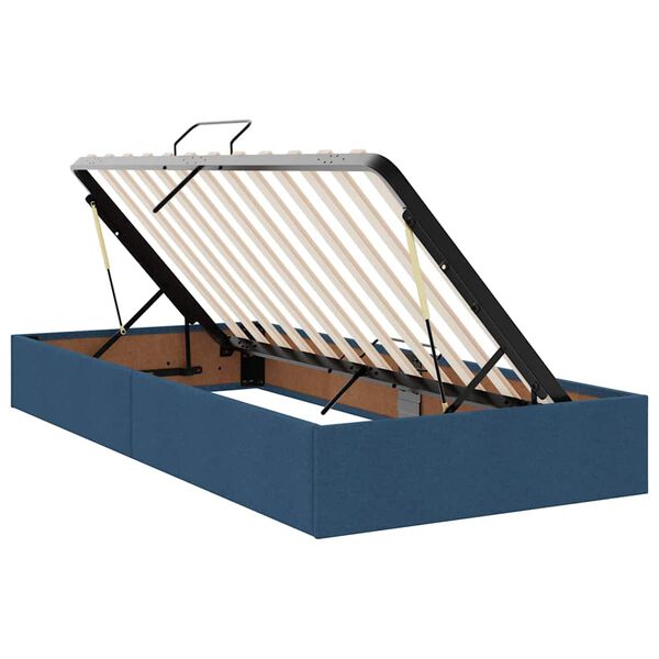 vidaXL Krevet s od storage s madracem Plava 200 x 200 cm Lažna koža