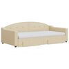 vidaXL Dnevni krevet na razvlačenje s ladicama krem 100x200 cm tkanina
